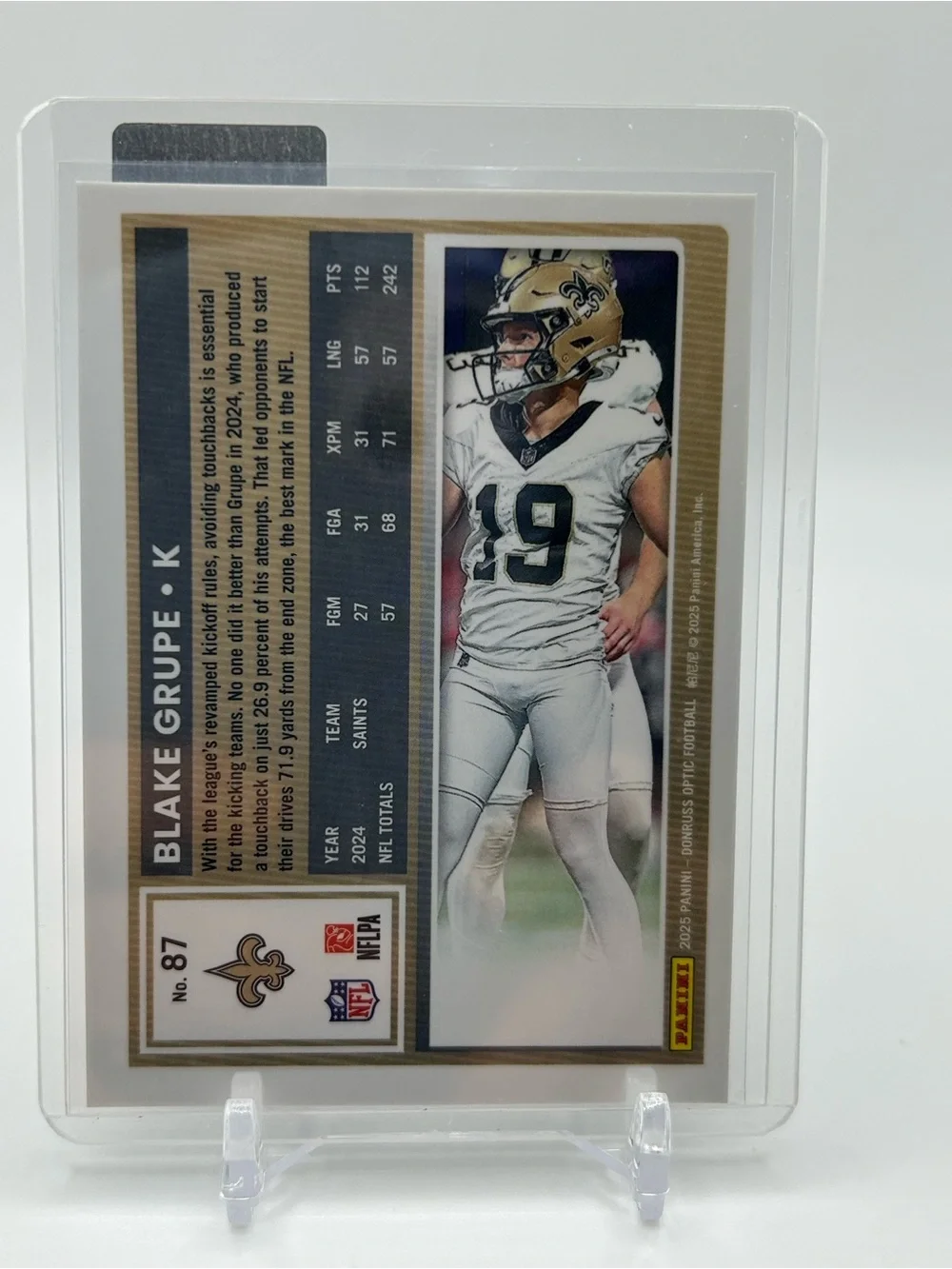 Blake Grupe New Orleans Saints Football Trading Card 🏈